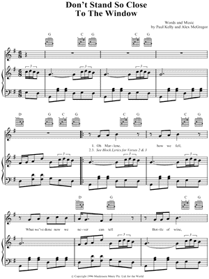 Don't Stand So Close To The Window