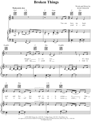 Broken Things by Julie Miller - Sheet Music