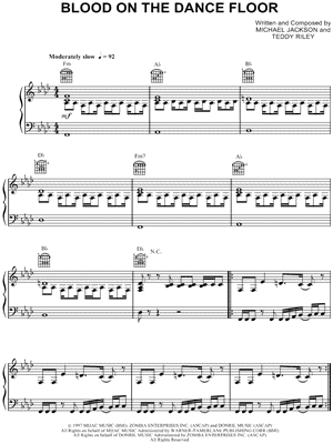 Blood on the Dance Floor by Michael Jackson - Sheet Music