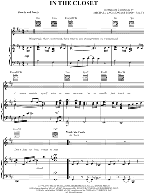 In the Closet by Michael Jackson - Sheet Music