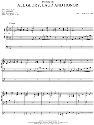 Prelude on All Glory, Laud and Honor by Matthew H. Corl - Sheet Music