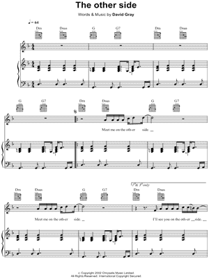 The Other Side by David Gray - Sheet Music