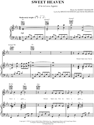 Sweet Heaven by Barry Manilow - Sheet Music