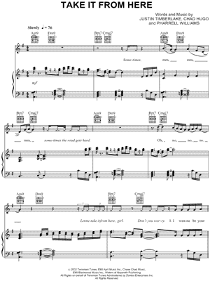 Take It From Here by Justin Timberlake - Sheet Music