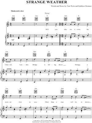 Strange Weather by Tom Waits - Sheet Music