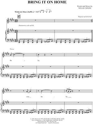Bring It on Home by Led Zeppelin - Sheet Music
