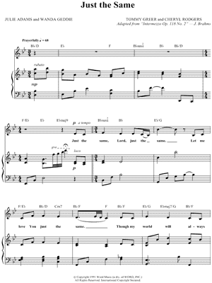 Just the Same by Janet Paschal - Sheet Music