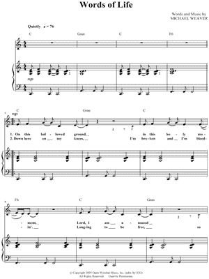 Words of Life by Big Daddy Weave - Sheet Music