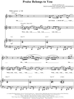 Praise Belongs To You by Fred Hammond - Sheet Music