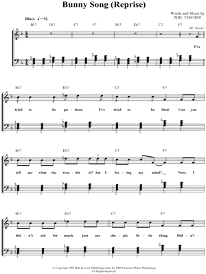 Bunny Song (Reprise) by VeggieTales - Sheet Music