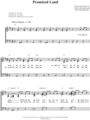 Promised Land by VeggieTales - Sheet Music