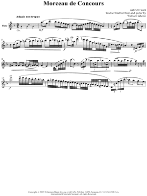 Morceau de Concours - Flute part by Gabriel Fauré - Sheet Music