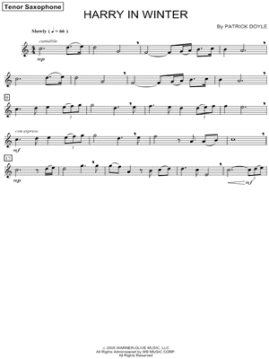 Harry in Winter - Tenor Saxophone