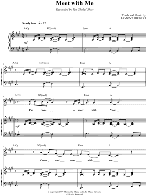 Meet With Me by Ten Shekel Shirt - Sheet Music