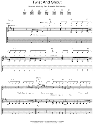Twist and Shout by The Beatles - Sheet Music