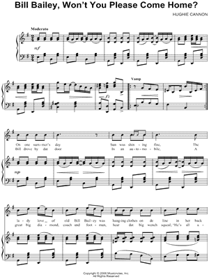 Bill Bailey, Won't You Please Come Home?