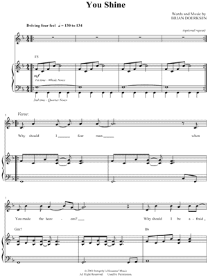 You Shine by Brian Doerksen - Sheet Music