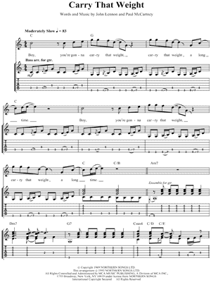 Carry That Weight by The Beatles - Sheet Music