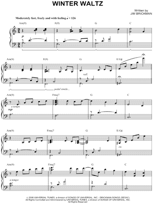 Winter Waltz by Jim Brickman - Sheet Music