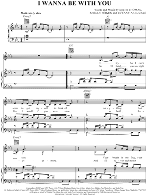 I Wanna Be With You by Mandy Moore - Sheet Music