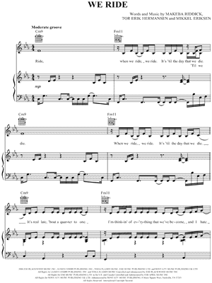 We Ride by Rihanna - Sheet Music