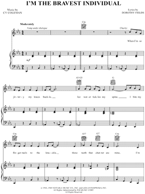 I'm the Bravest Individual by Gwen Verdon - Sheet Music
