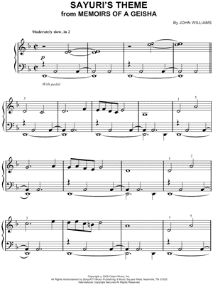 Sayuri's Theme by Yo-Yo Ma - Sheet Music