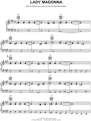 Lady Madonna by The Beatles - Sheet Music
