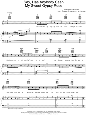 Say, Has Anybody Seen My Sweet Gypsy Rose