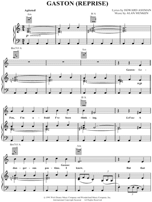 Gaston (Reprise) from Beauty and the Beast: The Broadway Musical - Sheet Music