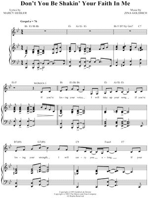 Don't You Be Shakin' Your Faith In Me