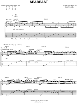 Seabeast by Mastodon - Sheet Music