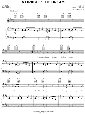 2112 - V Oracle: The Dream by Rush - Sheet Music
