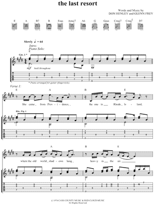 The Last Resort by The Eagles - Sheet Music