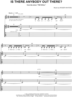 Is There Anybody Out There? by Pink Floyd - Sheet Music