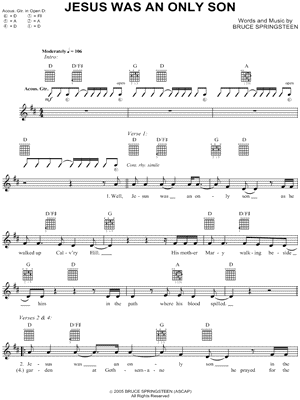 Jesus Was An Only Son by Bruce Springsteen - Sheet Music