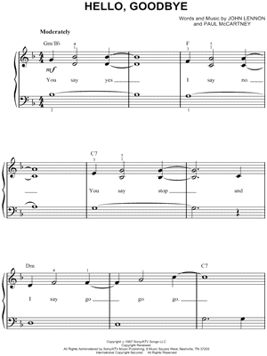 Hello, Goodbye by The Beatles - Sheet Music