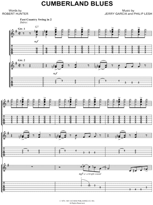 Cumberland Blues by Grateful Dead - Sheet Music