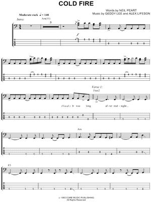 Cold Fire by Rush - Sheet Music