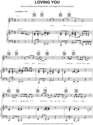 Loving You by Paolo Nutini - Sheet Music