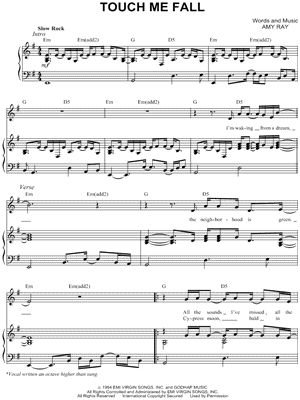 Touch Me Fall by Indigo Girls - Sheet Music