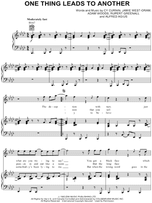 One Thing Leads To Another by The Fixx - Sheet Music