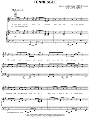 Tennessee by Arrested Development - Sheet Music