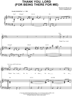 Thank You, Lord (For Being There for Me)