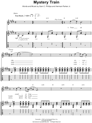 Mystery Train by Elvis Presley - Sheet Music