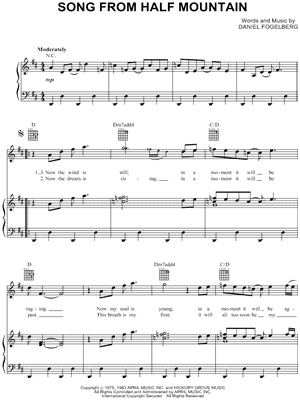 Song From Half Mountain by Dan Fogelberg - Sheet Music