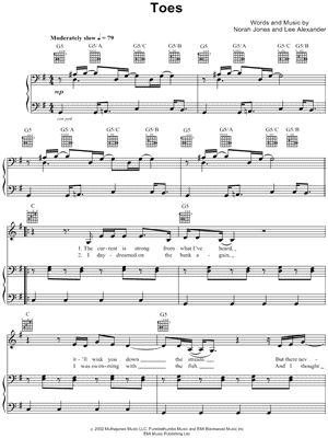 Toes by Norah Jones - Sheet Music