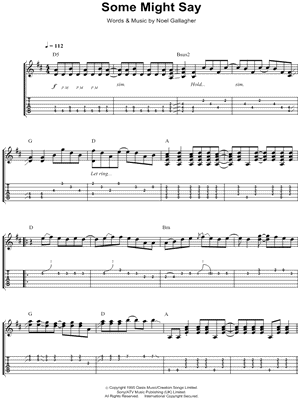 Some Might Say by Oasis - Sheet Music