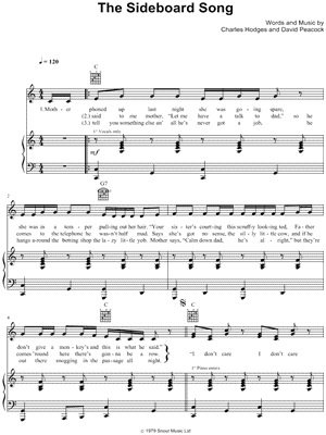 The Sideboard Song by Chas & Dave - Sheet Music