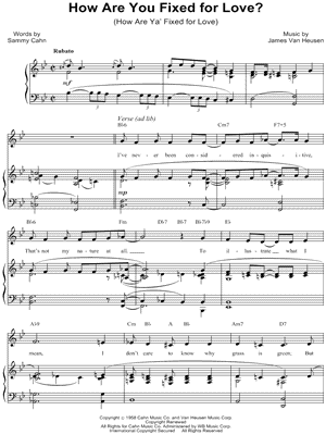How Are You Fixed for Love? by Frank Sinatra - Sheet Music